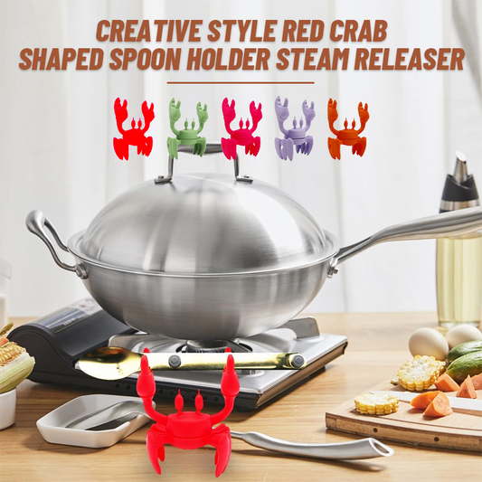 Creative Style Red Crab Shaped Spoon Holder Steam Releaser