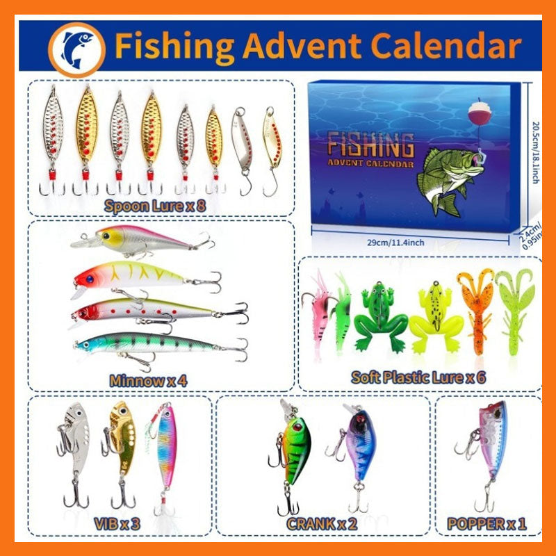 24-Day Fishing Bait Tackle Christmas Countdown Calendar