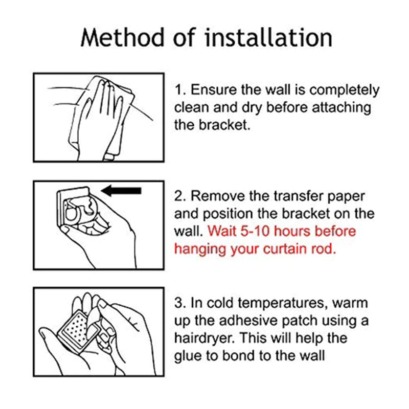 Nail-free Adjustable Rod Bracket Holders（2Pcs）