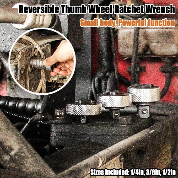 Reversible Thumb Wheel Ratchet Wrench