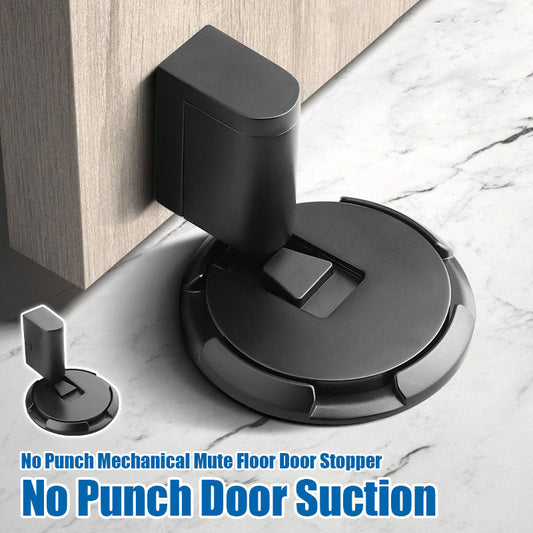 Wind-resistant mechanical silent door stop