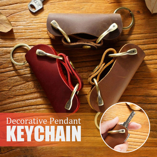 Top-grain cowhide leather keychain