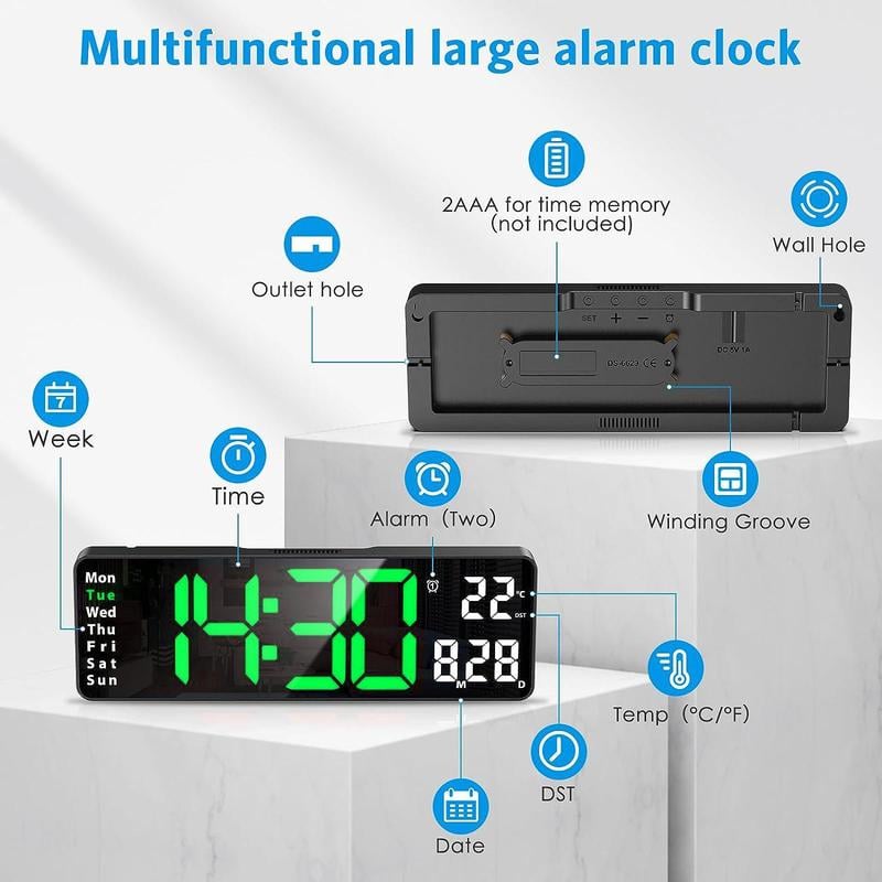 🔥2024 Upgraded Digital Wall Clock Large Display