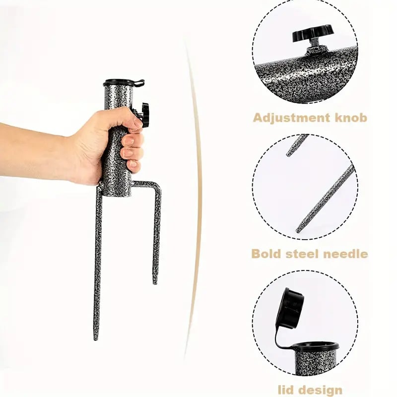 Heavy-Duty Adjustable Spiral Ground Anchor Umbrella Holder 💥