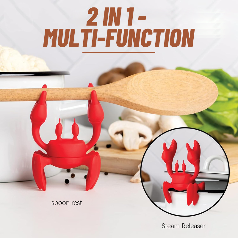 Creative Style Red Crab Shaped Spoon Holder Steam Releaser