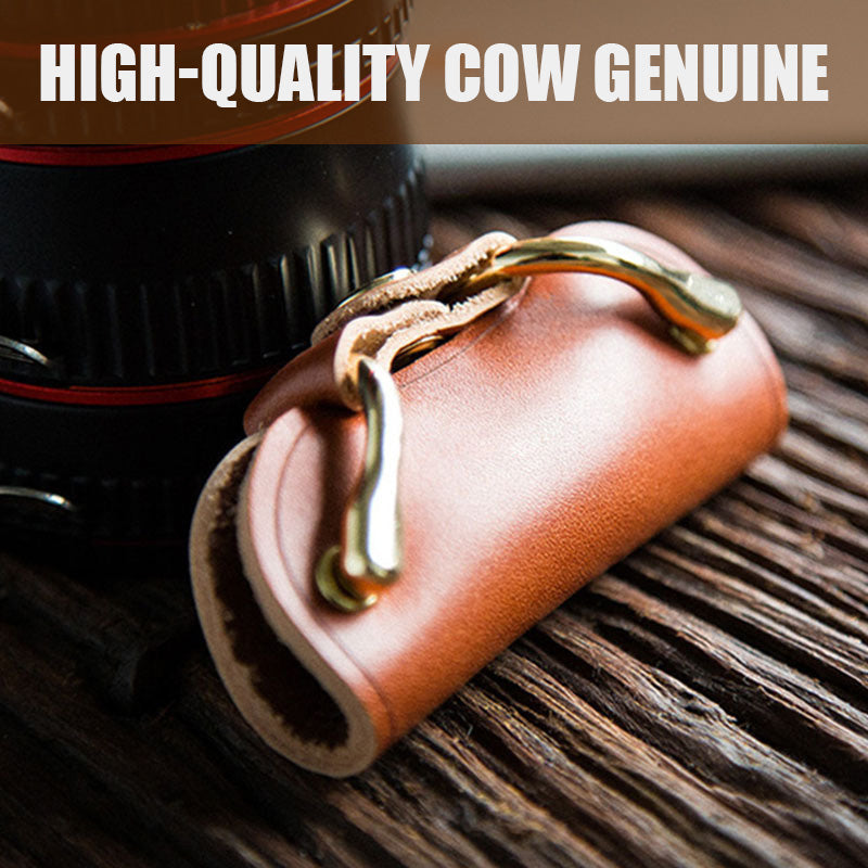 Top-grain cowhide leather keychain