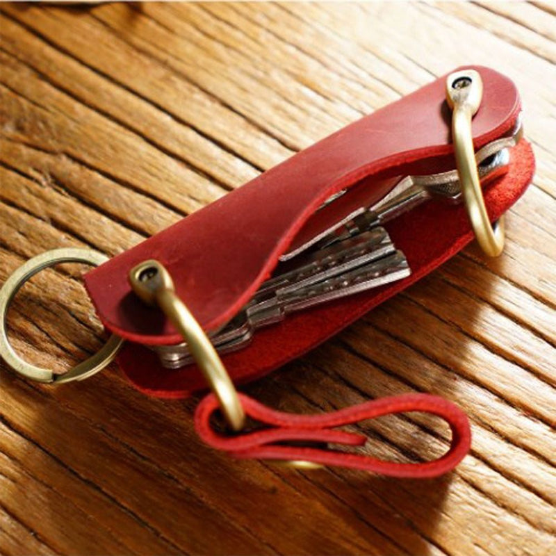 Top-grain cowhide leather keychain