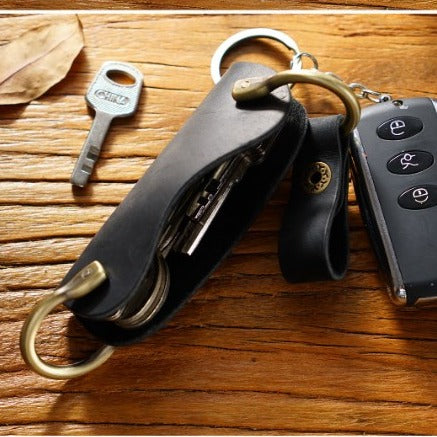 Top-grain cowhide leather keychain