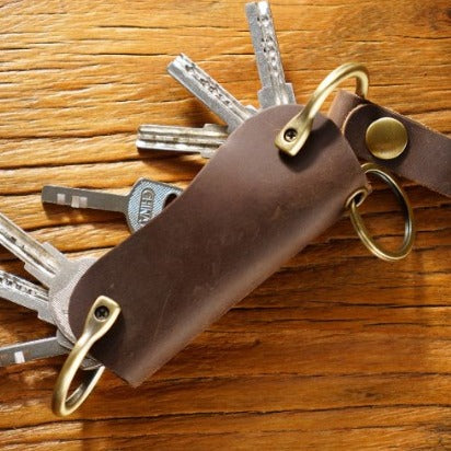 Top-grain cowhide leather keychain