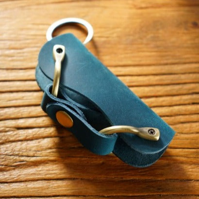 Top-grain cowhide leather keychain