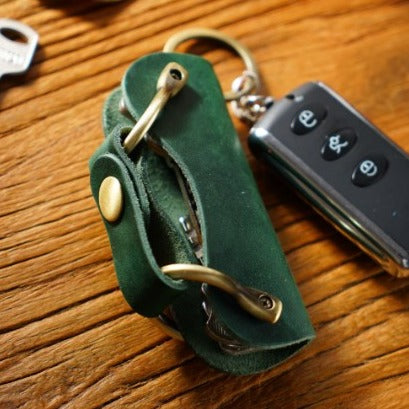 Top-grain cowhide leather keychain