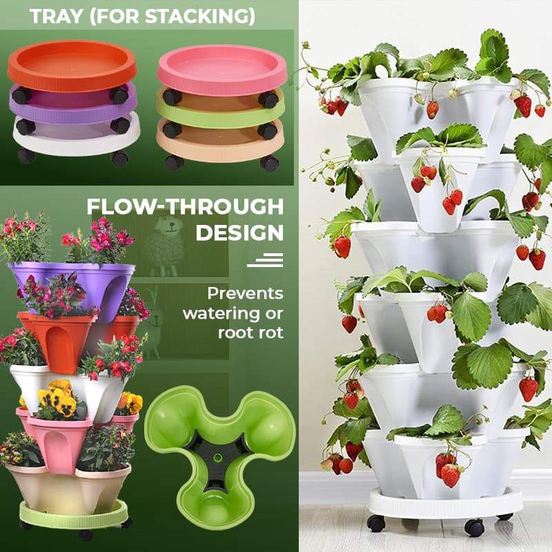 Plant Festival Special - Stand stack of planting strawberry plant pots